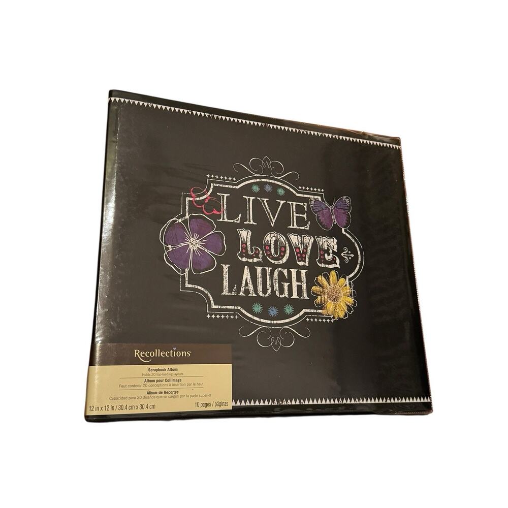 Recollections Scrapbook Album 12x12 Live Love Laugh Floral‎ Butterfly Photo NEW